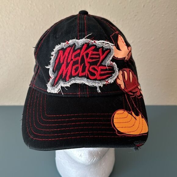 DISNEY PARKS Youth Distressed Mickey Mouse Strapback Hat - Picture 3 of 11